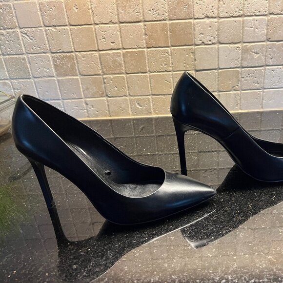 Massimo Dutti leather black heels, New - Picture 3 of 5
